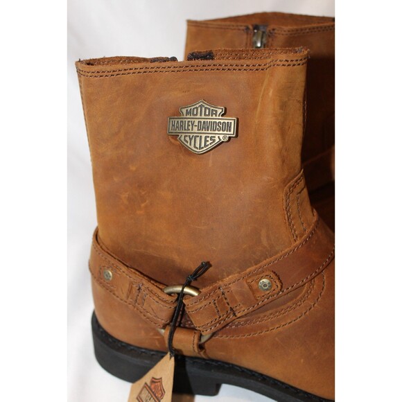 Harley-Davidson Scout 8" Harness Men's Brown Leather Motorcycle Boots NEW SZ 10 - Picture 6 of 9